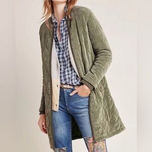 Anthropologie Olive Quilted Jacket